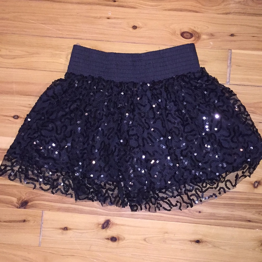 Black sequin miniskirt